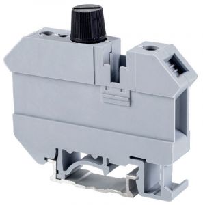 Clemă şir ind. cu siguranţă,cu şurub, pe şină, negru 500V 6.3A 0.5-16 mm2