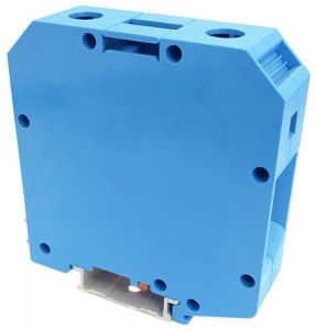 Clemă şir industrială de nul, cu şurub, pe şină, albastru 16-50mm2, 1000VAC, 150A