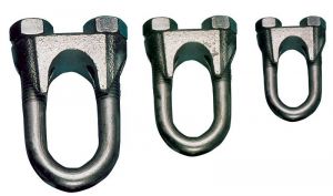 Clemă de strângere cablu, profil U, oţel+corp turnat d=2-3mm, M4