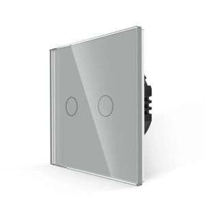 Luxion Intrerupator Dublu cu Touch din Sticla, 500W (gri)