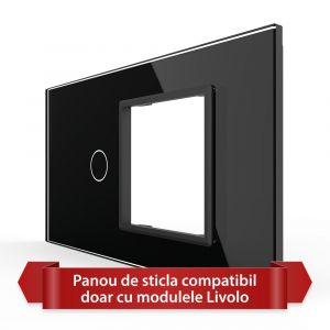 Panou Intrerupator Simplu cu Priza LIVOLO din Sticla, Standard Italian - 4M