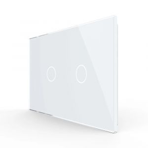 Panou intrerupator dublu cu touch Livolo din sticla, standard Italian - Serie noua