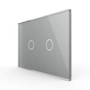 Panou intrerupator dublu cu touch Livolo din sticla, standard Italian - Serie noua