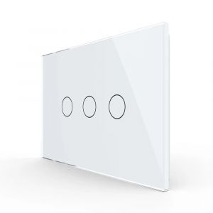 Panou intrerupator triplu cu touch Livolo din sticla, standard Italian - Serie noua