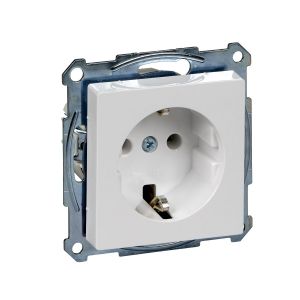 Merten System M Priza SCHUKO, borne fara surub, alb activ