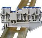 Clemă şir industrială, 3 borne cu arc, pe şină, gri - 0,2-2,5mm2, 800V, 31A TSKB23 - Tracon