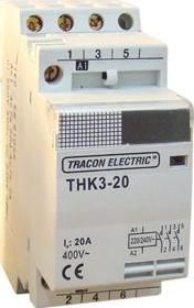 Contactor modular de instalaţii 230/400V, 50Hz, 3P, 3×NO, 20/7A, 4/1,2kW, 24V AC