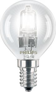 Bec Halogen Sferic EcoClassic30 lustre P45 18W E14 CL Philips