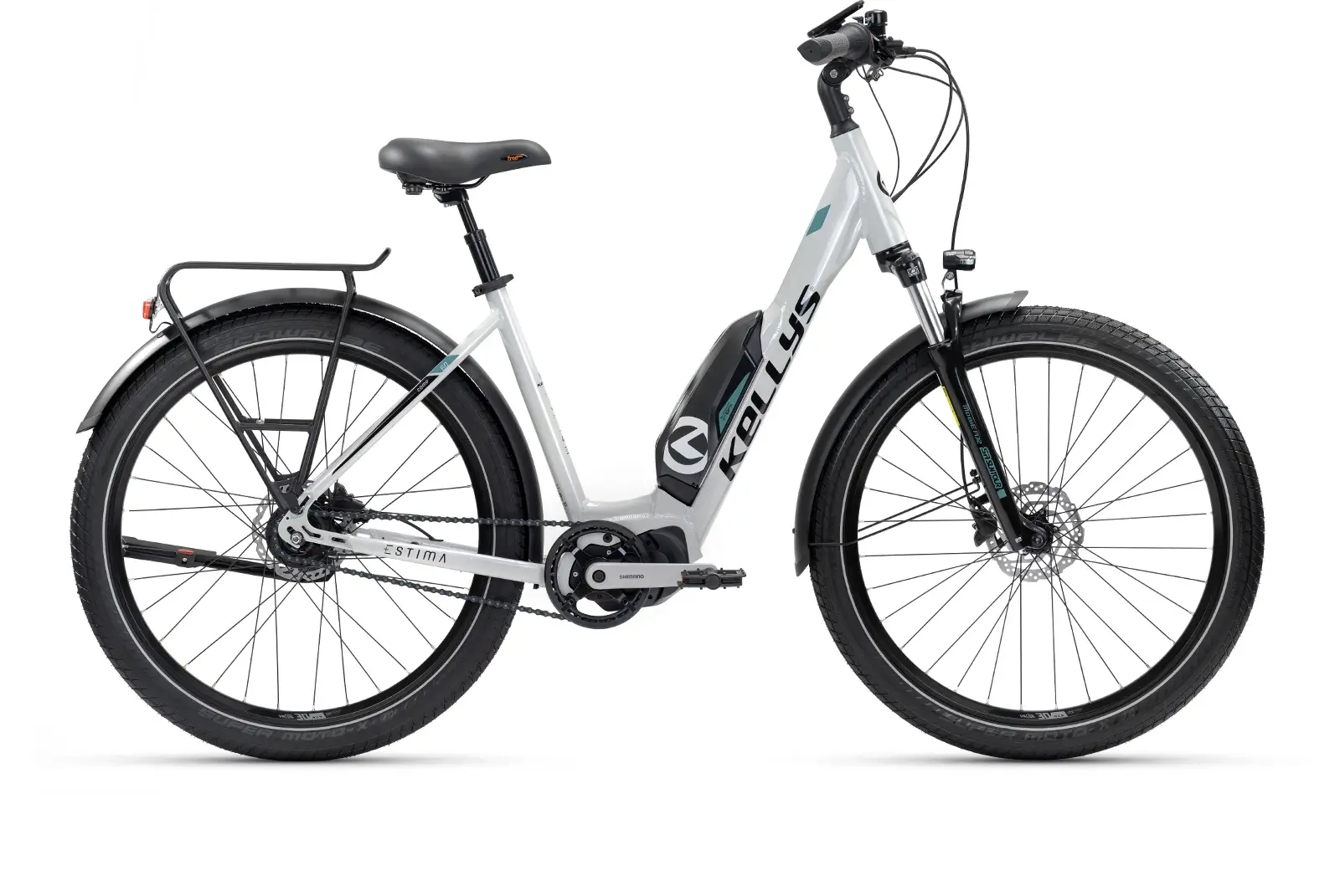 Bicicleta electrica dama alba Estima Comp 60 M cu motor Shimano