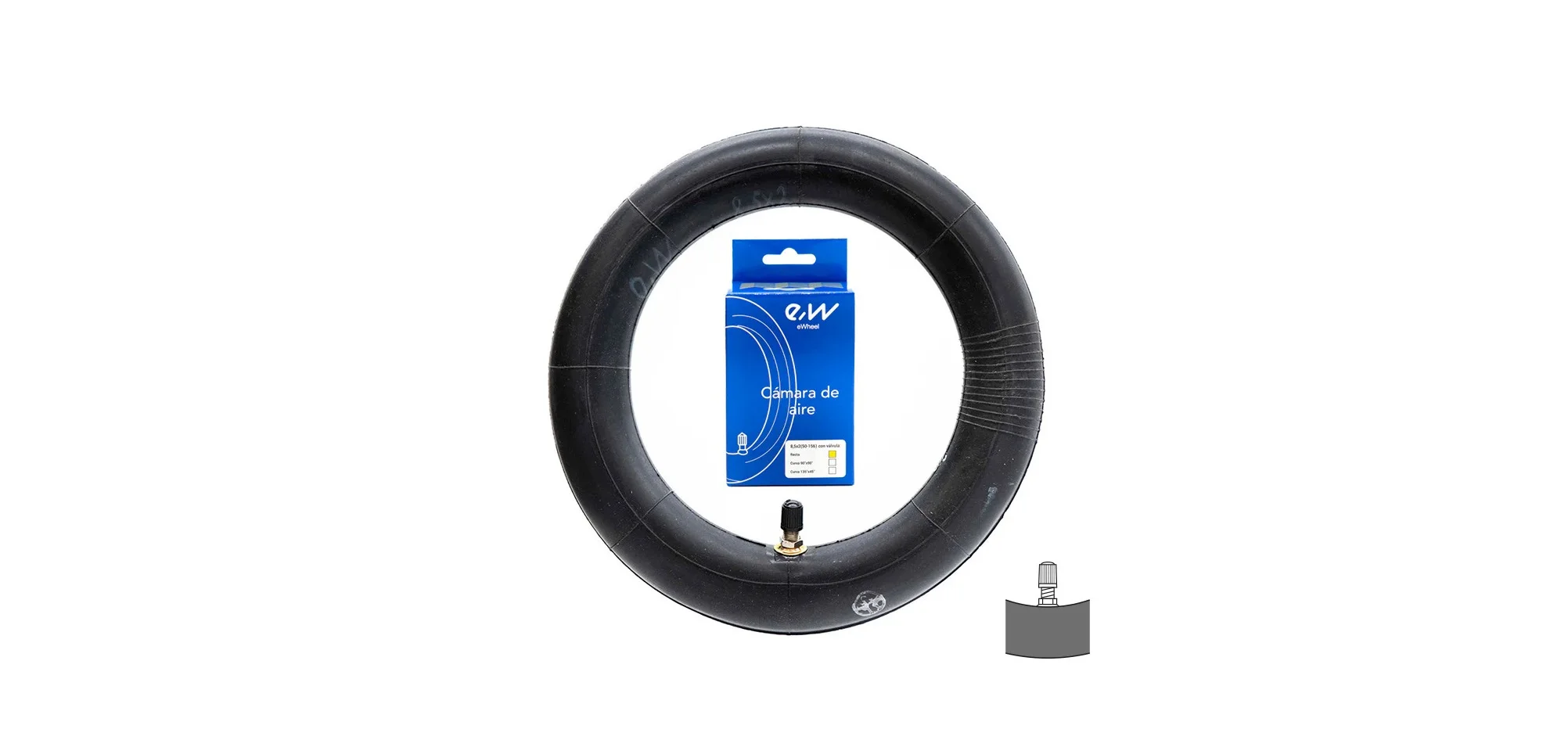 Camera trotineta electrica 8.5×2 cu ventil drept eWheel pentru Xiaomi