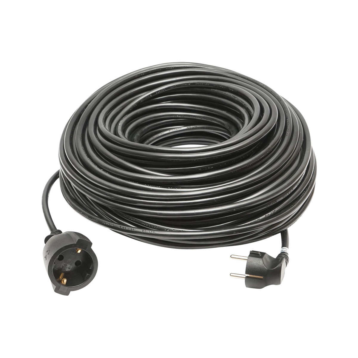 Prelungitor gradina 50m cu priza si fisa tip Schuko 3x1.5mm negru 16A, 250V