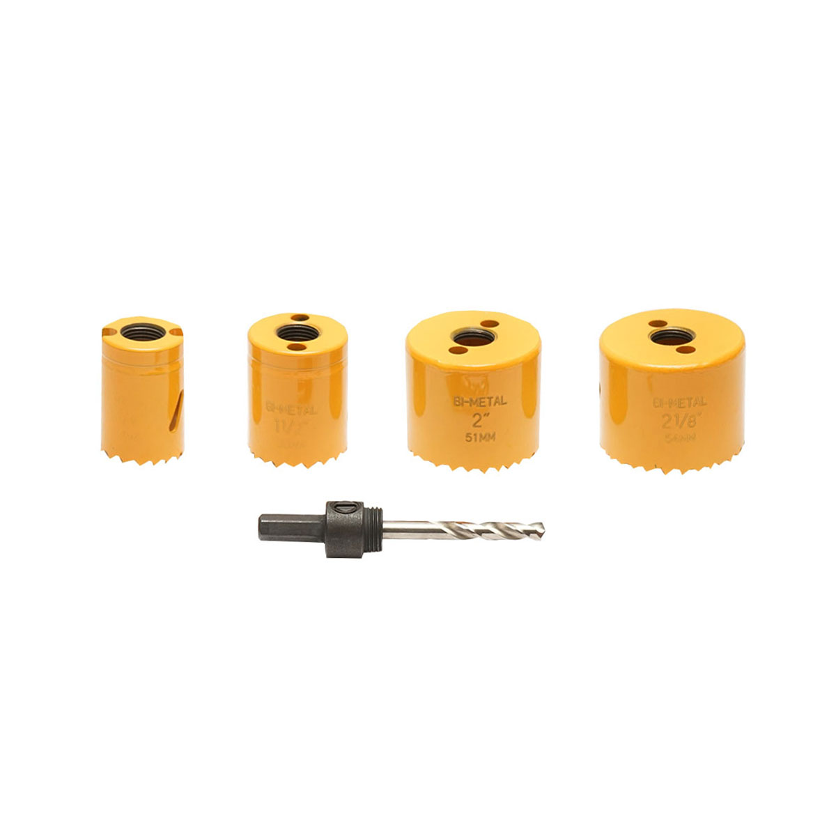 Set 4 carote bimetal cu adaptor mandrina pentru lemn rigips plastic