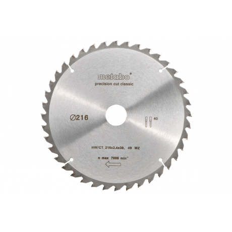 Disc circular Metabo Precision Cut HW/CT 216x30x40 dinti