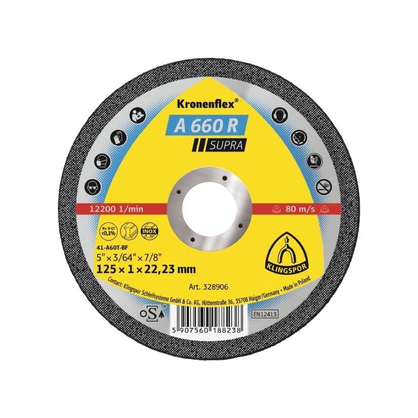 Disc de debitare 125x1x22.23 m, Klingspor 328906