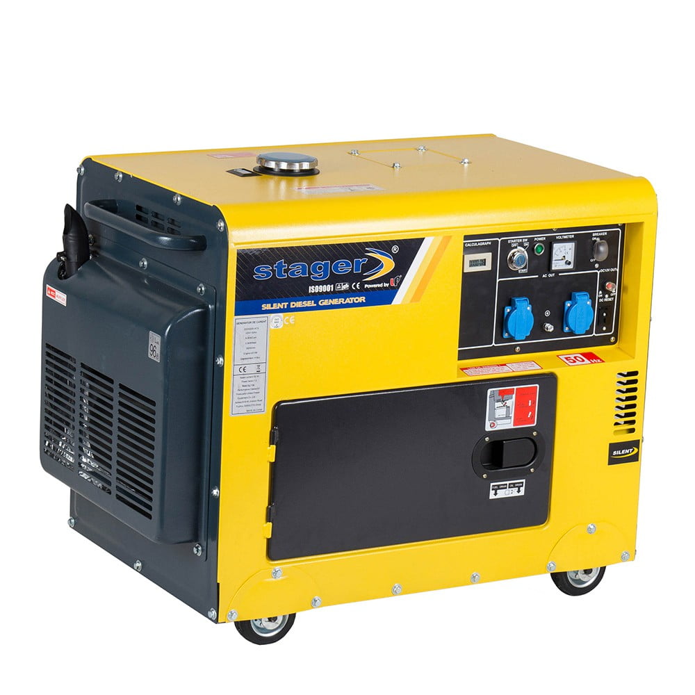 Generator curent insonorizat diesel monofazat Stager DG 5500S+ATS, 4.2 kW, automatizare