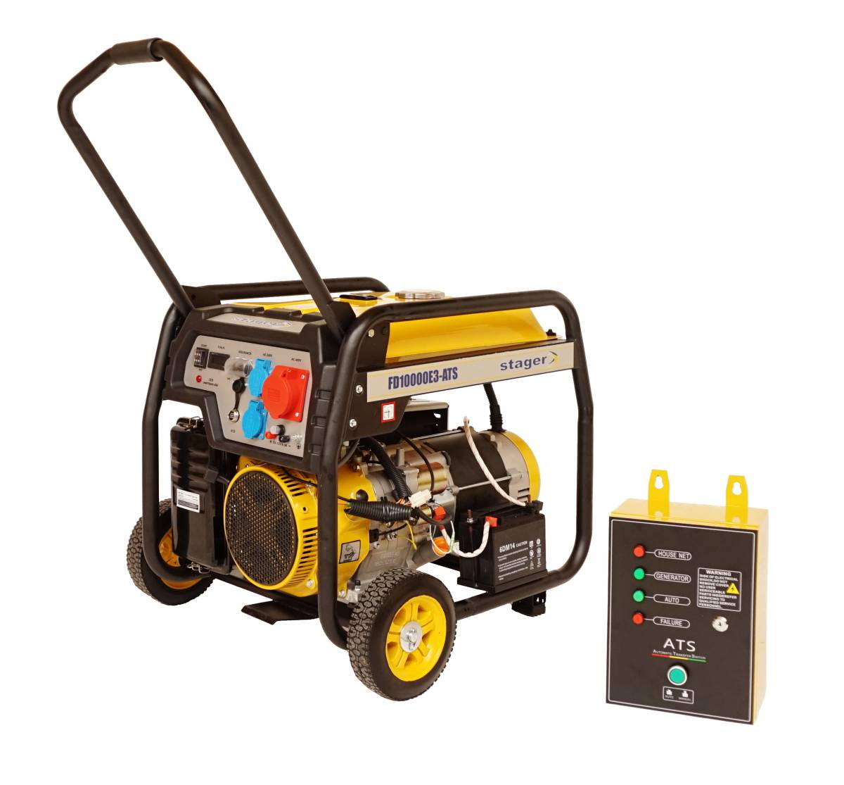 Generator curent pe benzina trifazat Stager FD 10000E3+ATS, 8 kW, automatizare, open-frame