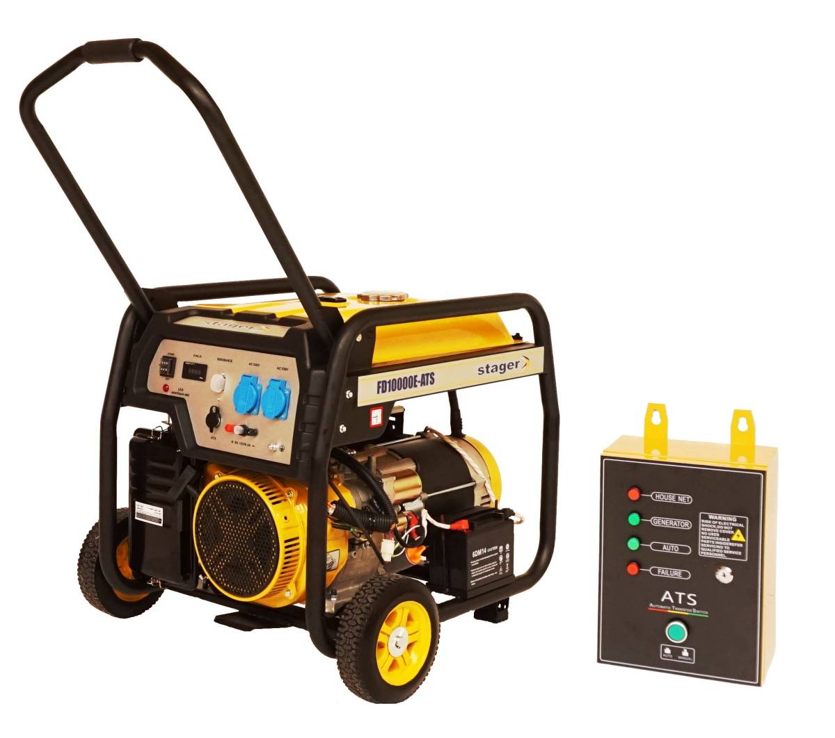 Generator curent pe benzina monofazat Stager FD 10000E+ATS, 8 kW, automatizare, open-frame