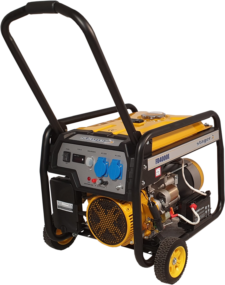 Generator curent pe benzina monofazat Stager FD 4000E, 3.3kW, pornire electrica, open-frame