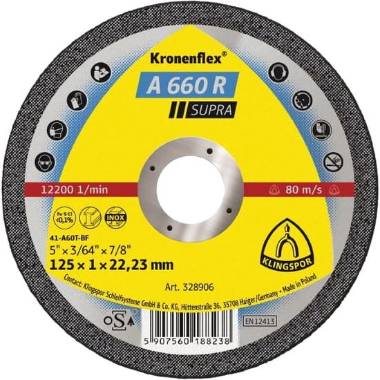 Disc debitare 125x1x22.23 m Klingspor 328906