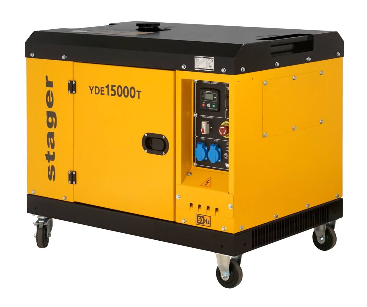 Generator curent insonorizat diesel monofazat Stager YDE15000T, 11kVA