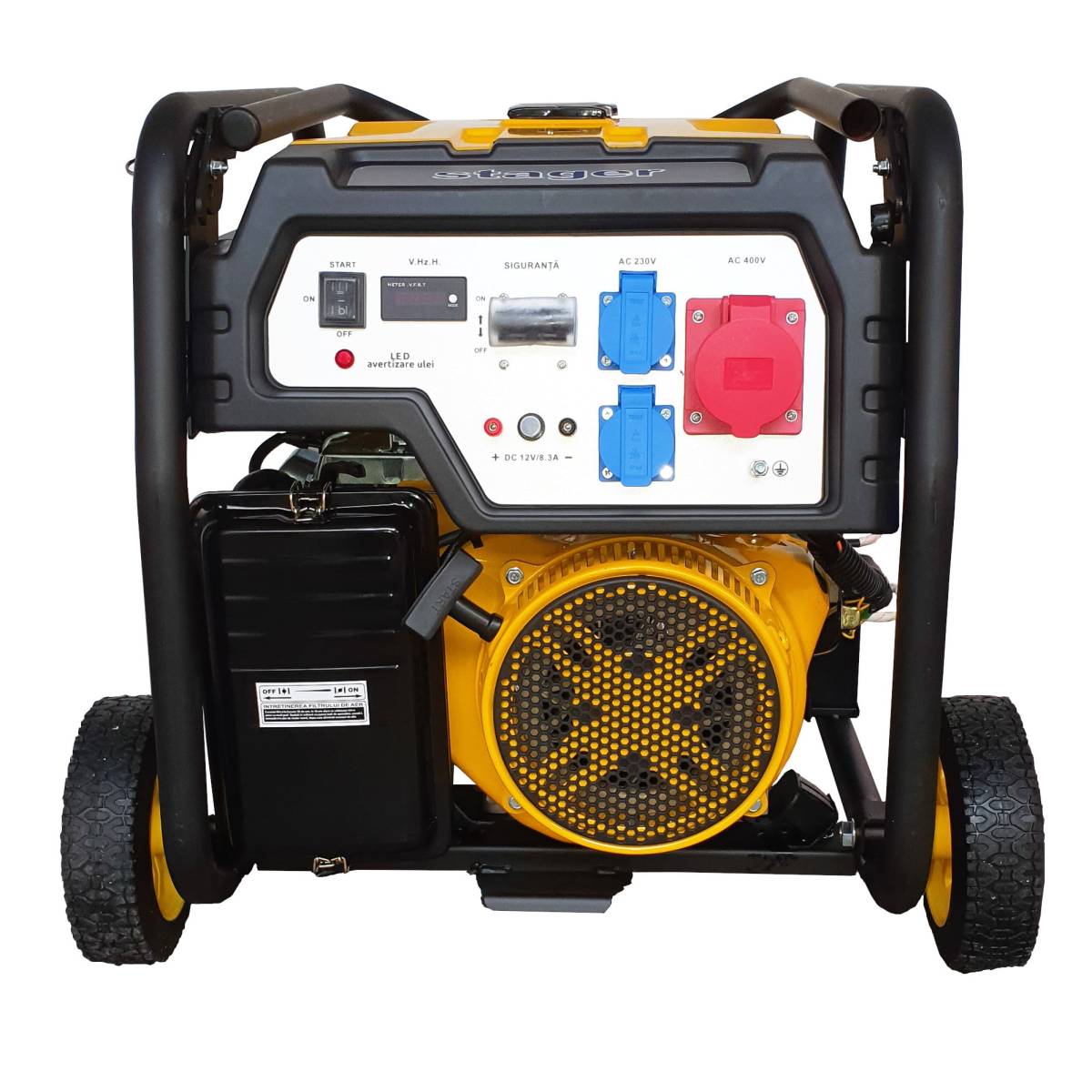 Generator curent pe benzina trifazat Stager FD 7500E3, 6 kW, pornire electrica, open-frame