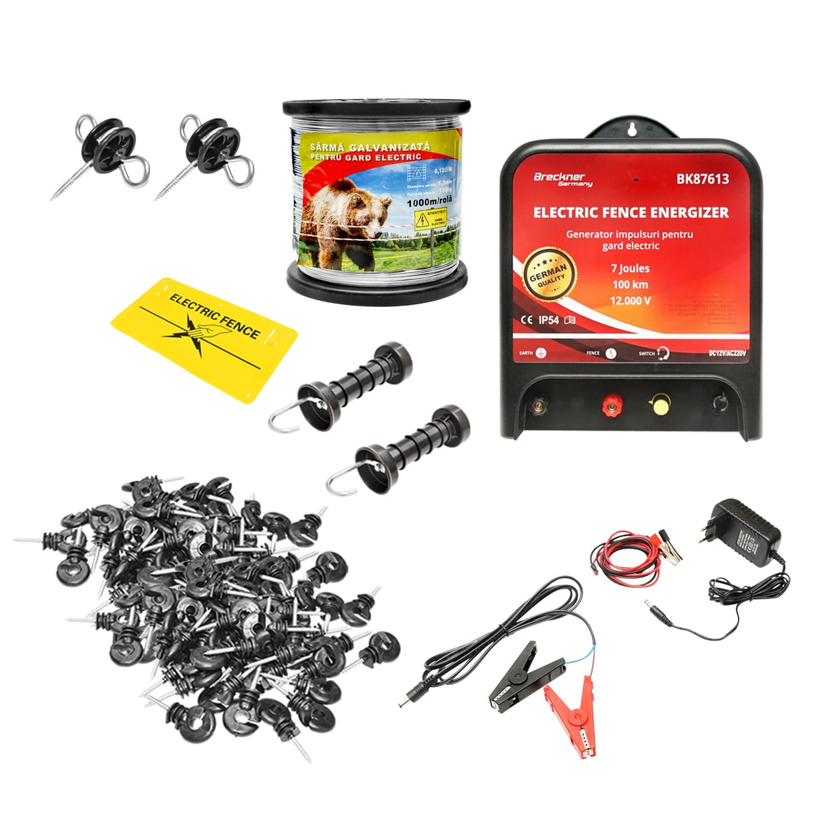 Kit complet gard electric 12/220V 7Joule BK87112