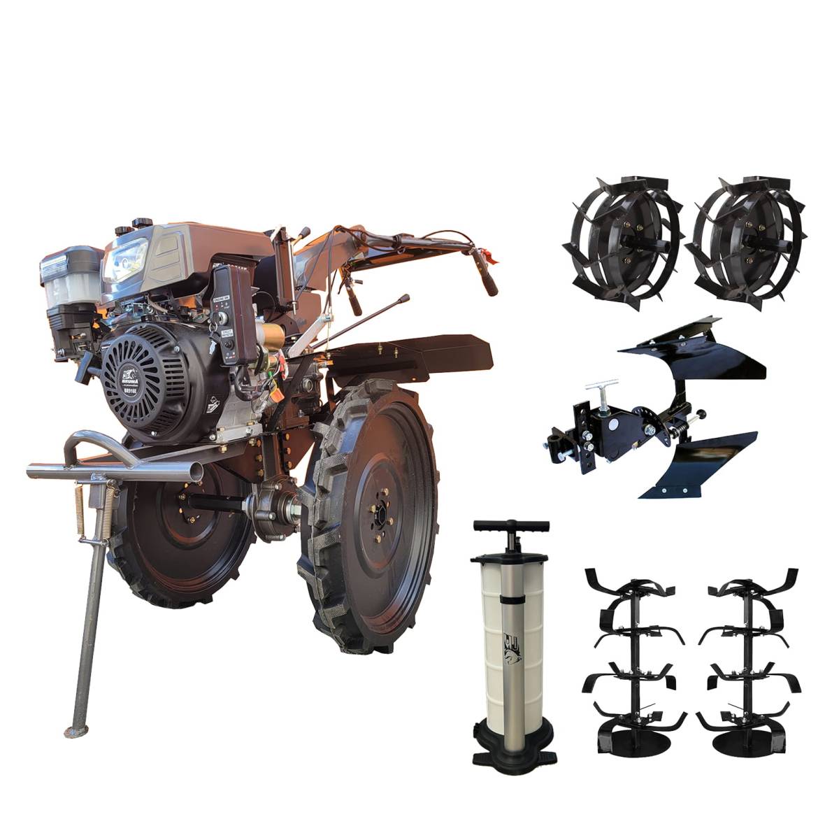 Motocultor Bruma BR916E, 16 CP, pornire electrica, 4 viteze cu accesorii ACC 1