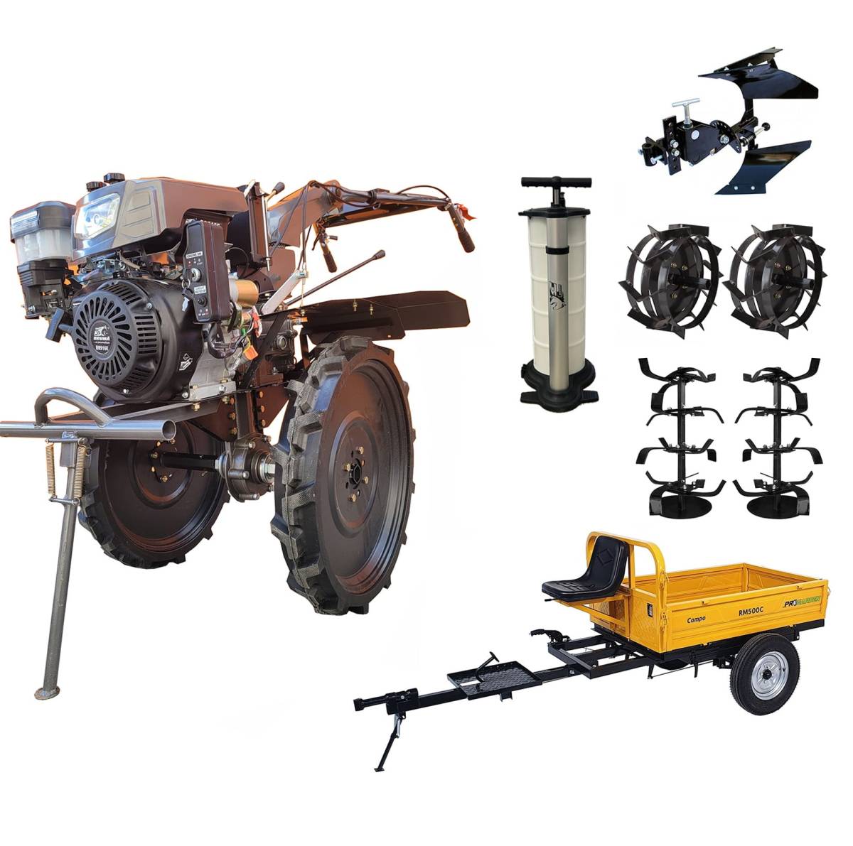 Motocultor Bruma BR916E, motor16 CP, pornire electrica, 4 viteze cu accesorii ACC 2