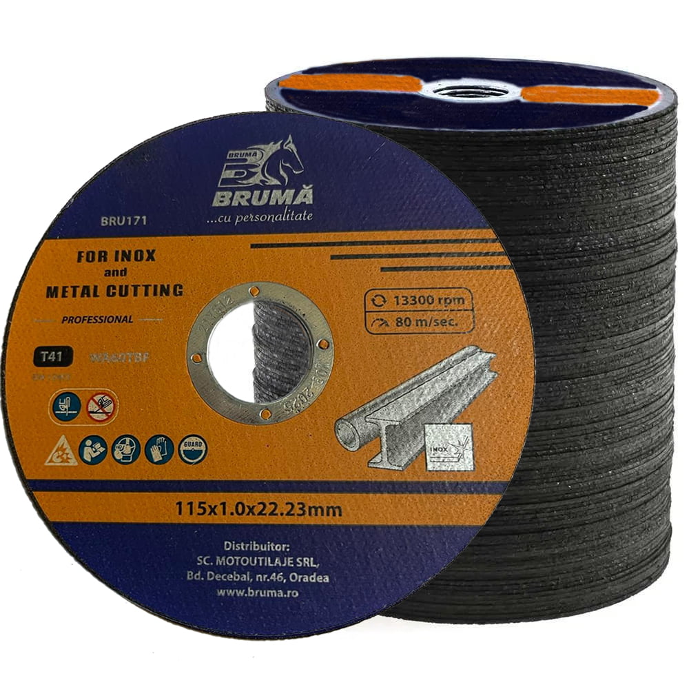 Set 20 Discuri debitare inox si metal Bruma BRU171 115*1 mm