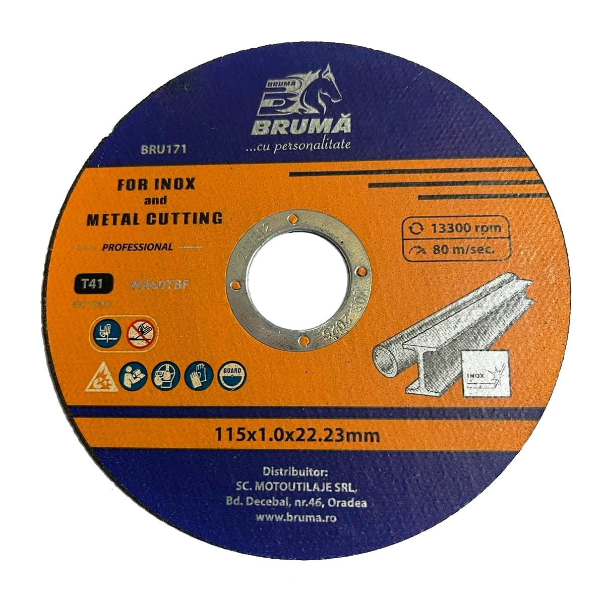 Disc debitare inox si metal Bruma BRU171, 115x1 mm