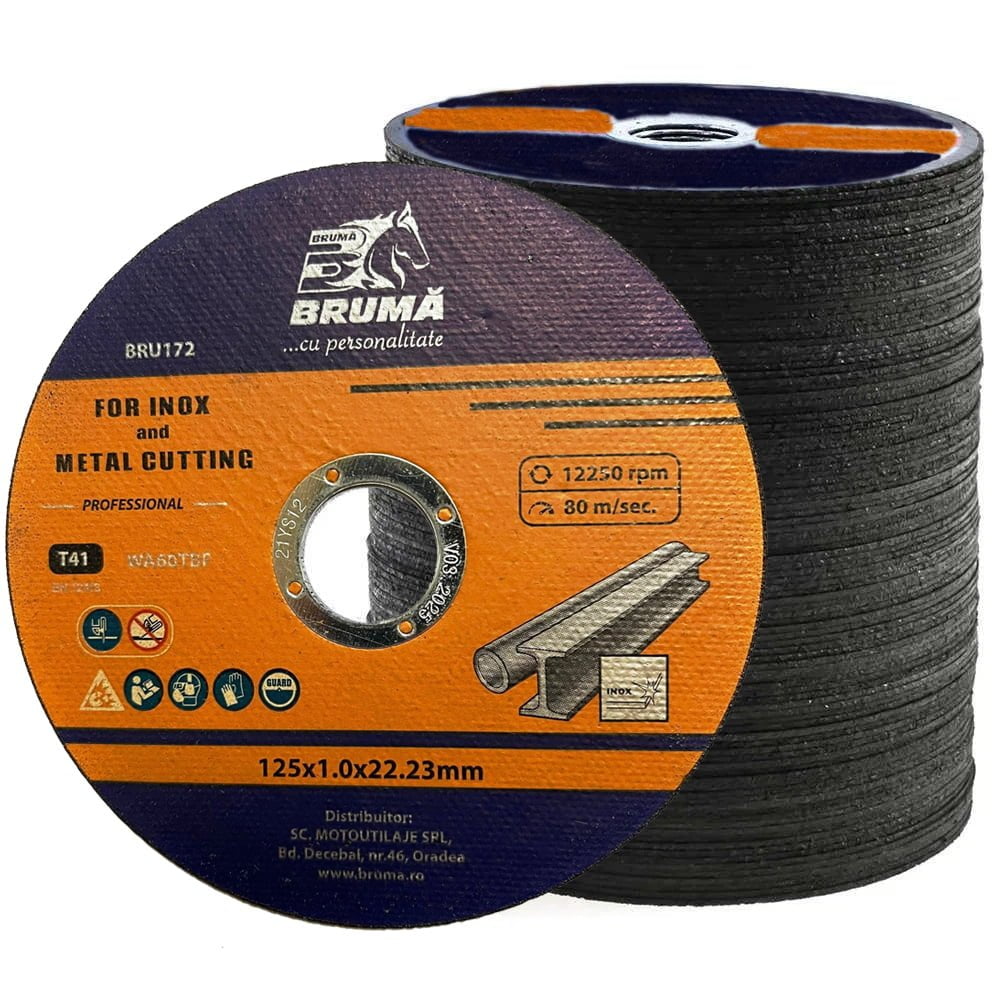 Set 100 Discuri debitare inox si metal Bruma BRU171 115*1 mm