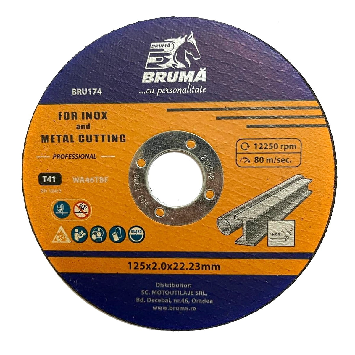 Disc debitare inox si metal Bruma BRU174, 125x2 mm