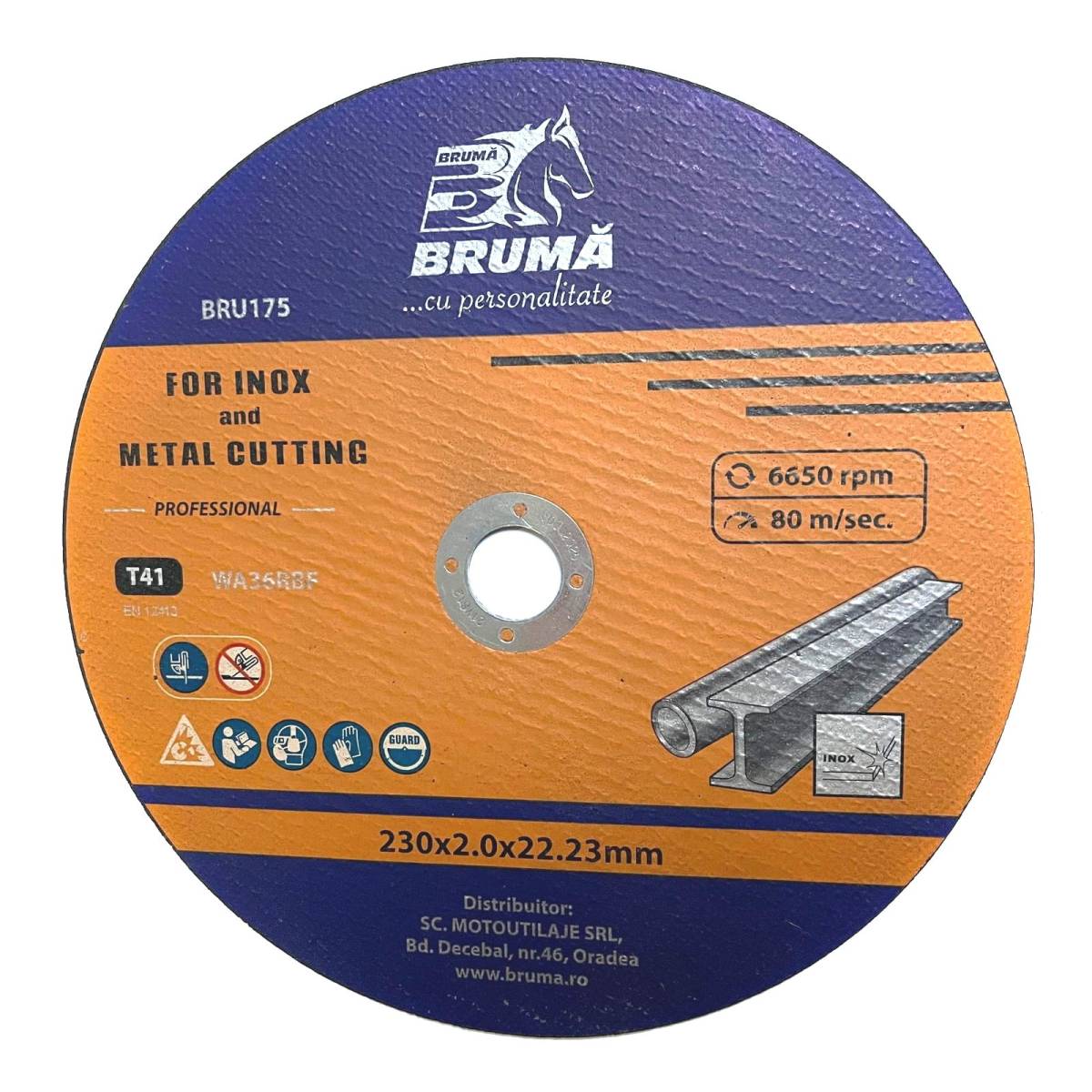 Disc debitare inox si metal Bruma BRU175, 230x2 mm