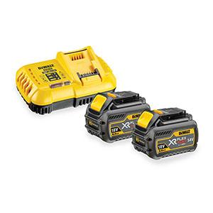 Incarcator si 2 acumulatori Dewalt DCB118X2 XR FlexVolt, 18 V, 9.0 Ah