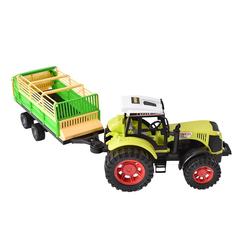 Jucarie Tractor verde cu remorca POWER Speed Horsepower