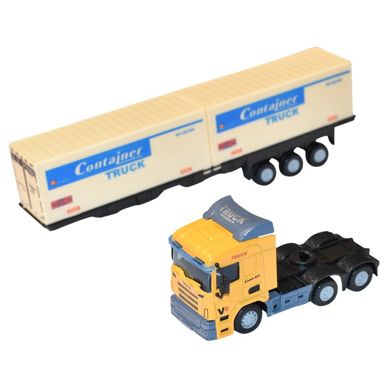 Jucarie Camion galben (Cap tractor cu remorca)