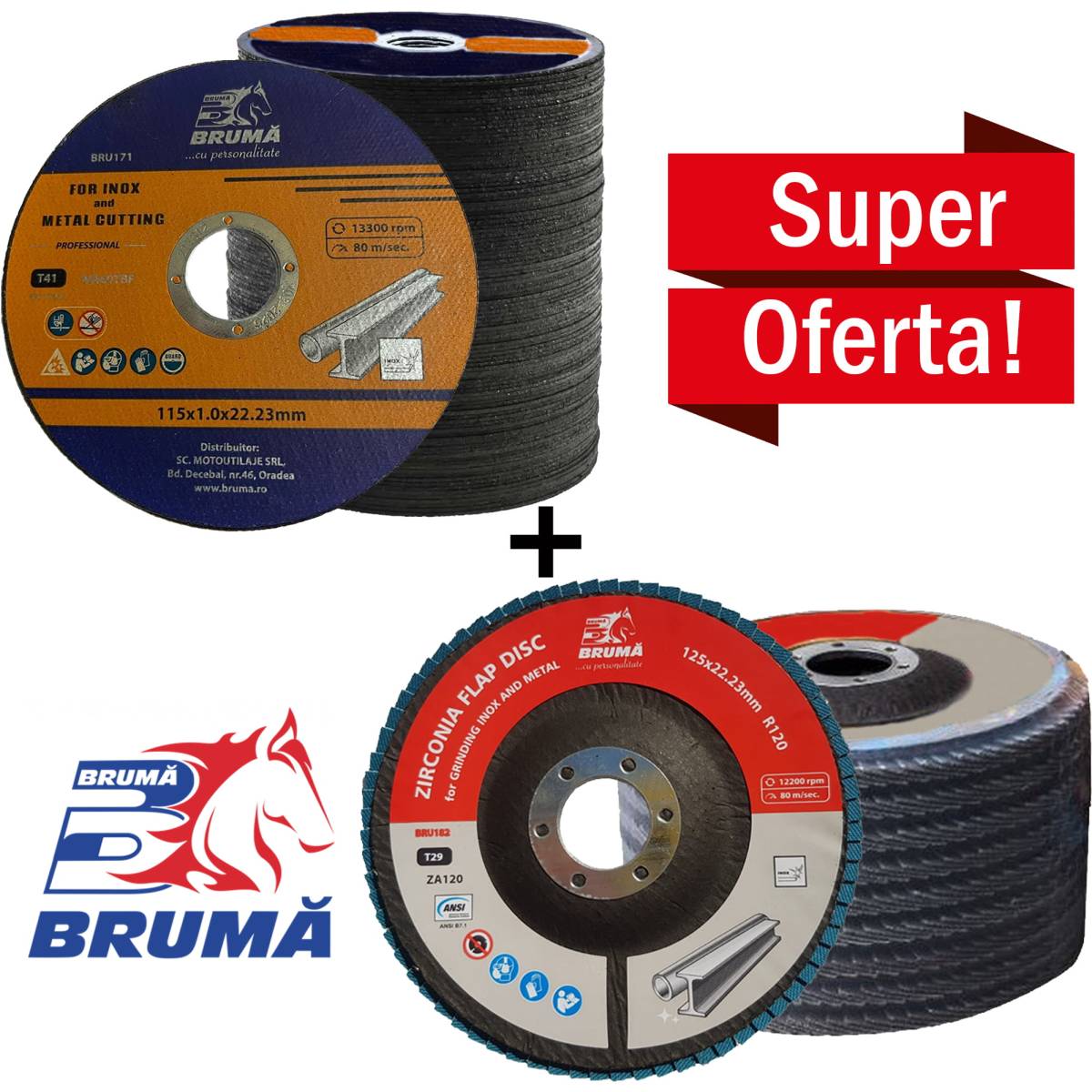 Pachet discuri 20 buc BRU171 + 10 buc BRU182