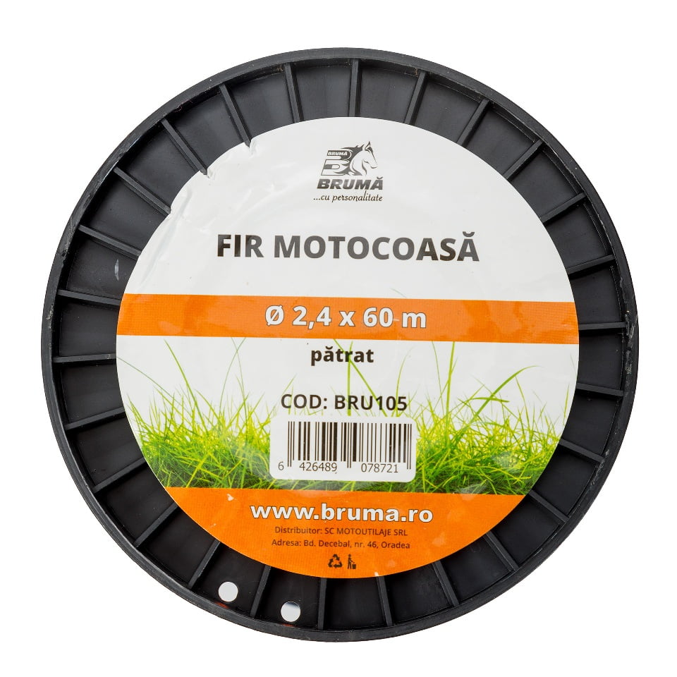 Fir motocoasa 2.4 mm x 60 m patrat Bruma BRU105