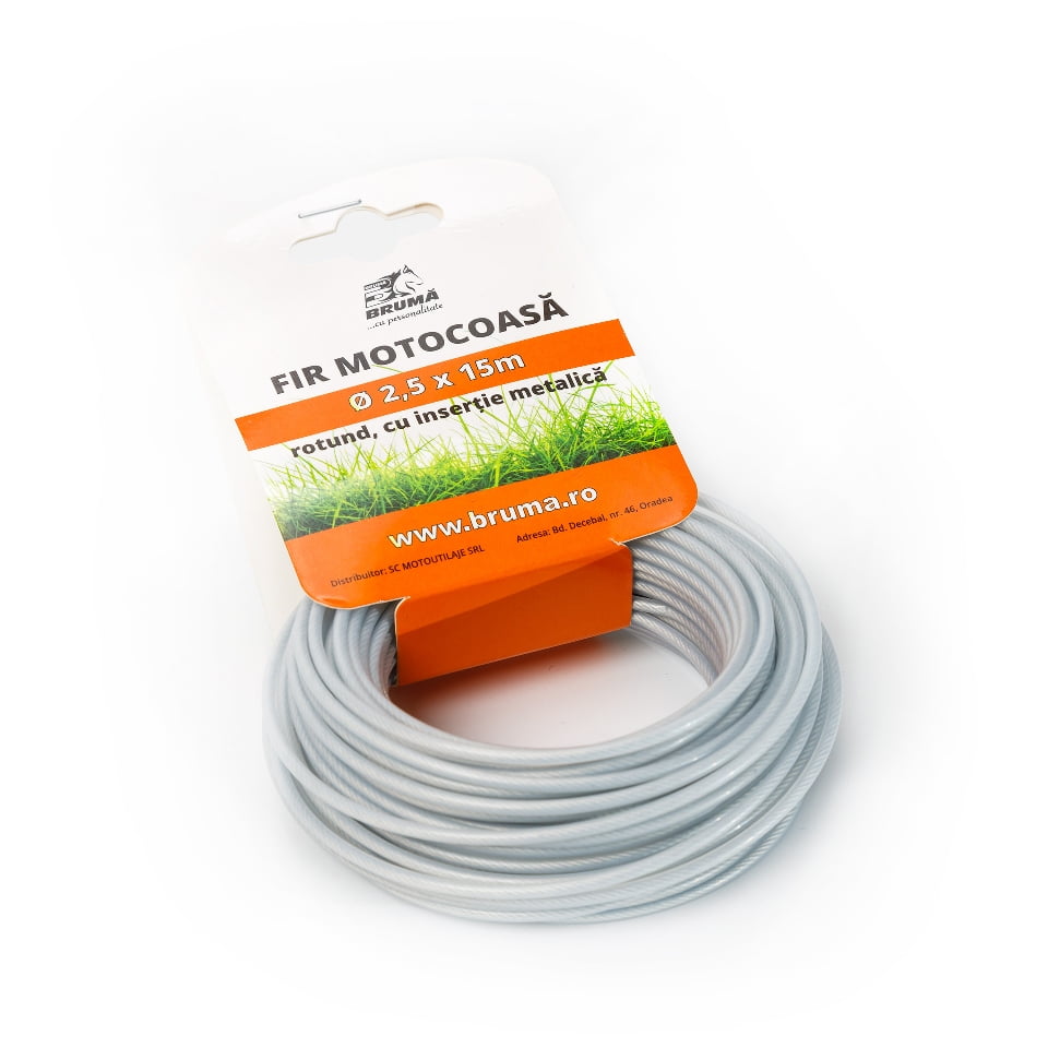 Fir motocoasa 2.5 mm x 15 m rotund Bruma BRU102