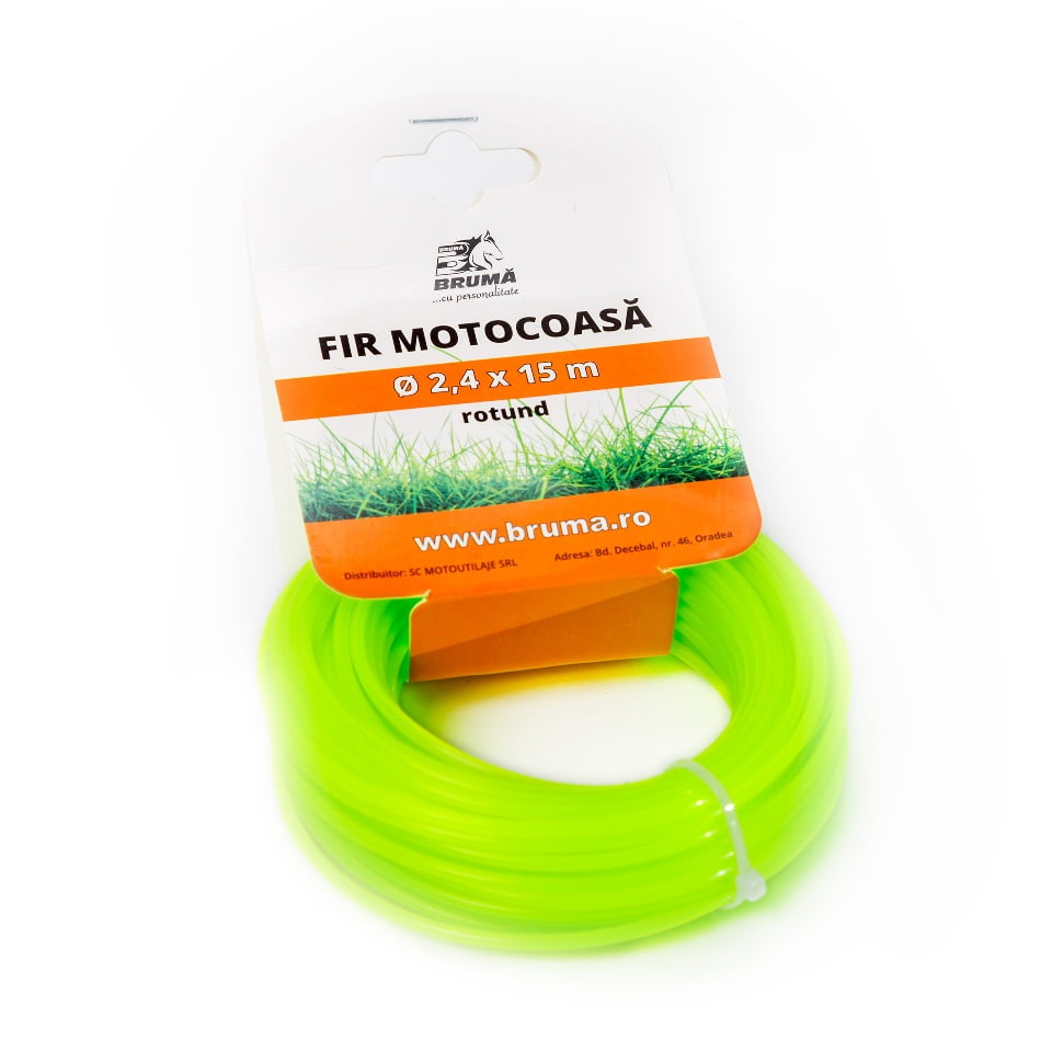 Fir motocoasa 2.4 mm x 15 m rotund Bruma BRU118