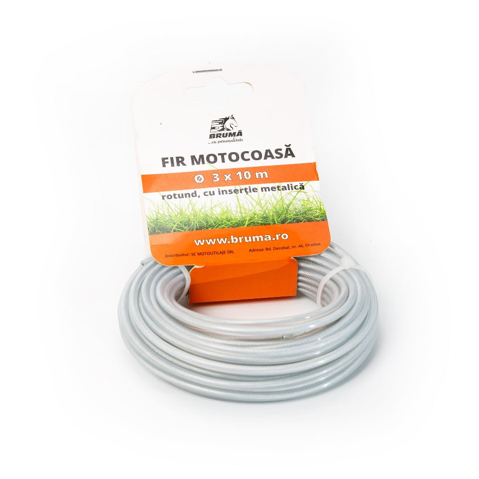 Fir motocoasa 3 mm x 10 m rotund Bruma BRU103