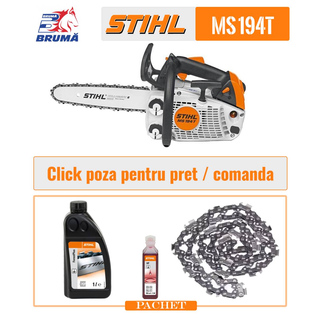 Motofierastrau STIHL MS 194 T 1.9CP PKG2