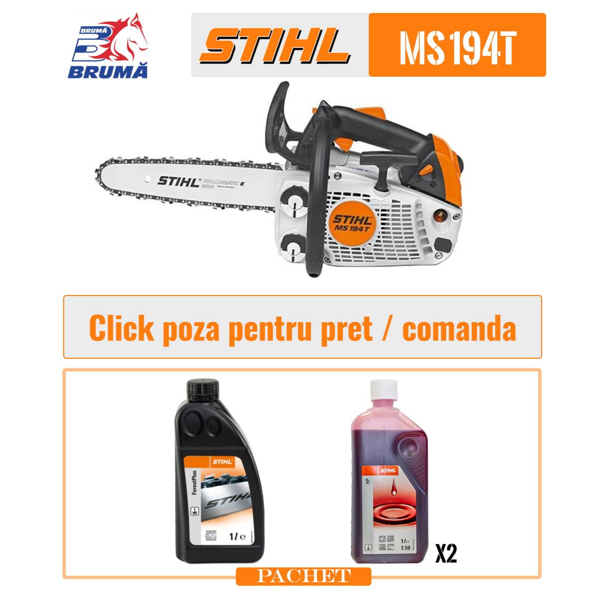 Motofierastrau STIHL MS 194 T 1.9CP PKG