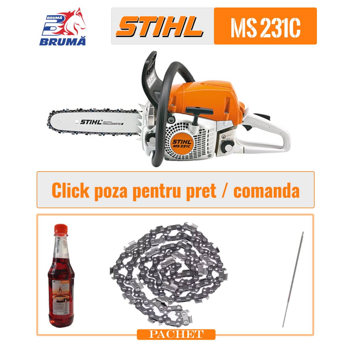 Motoferastrau Stihl MS 231 C-BE, 2.7 CP