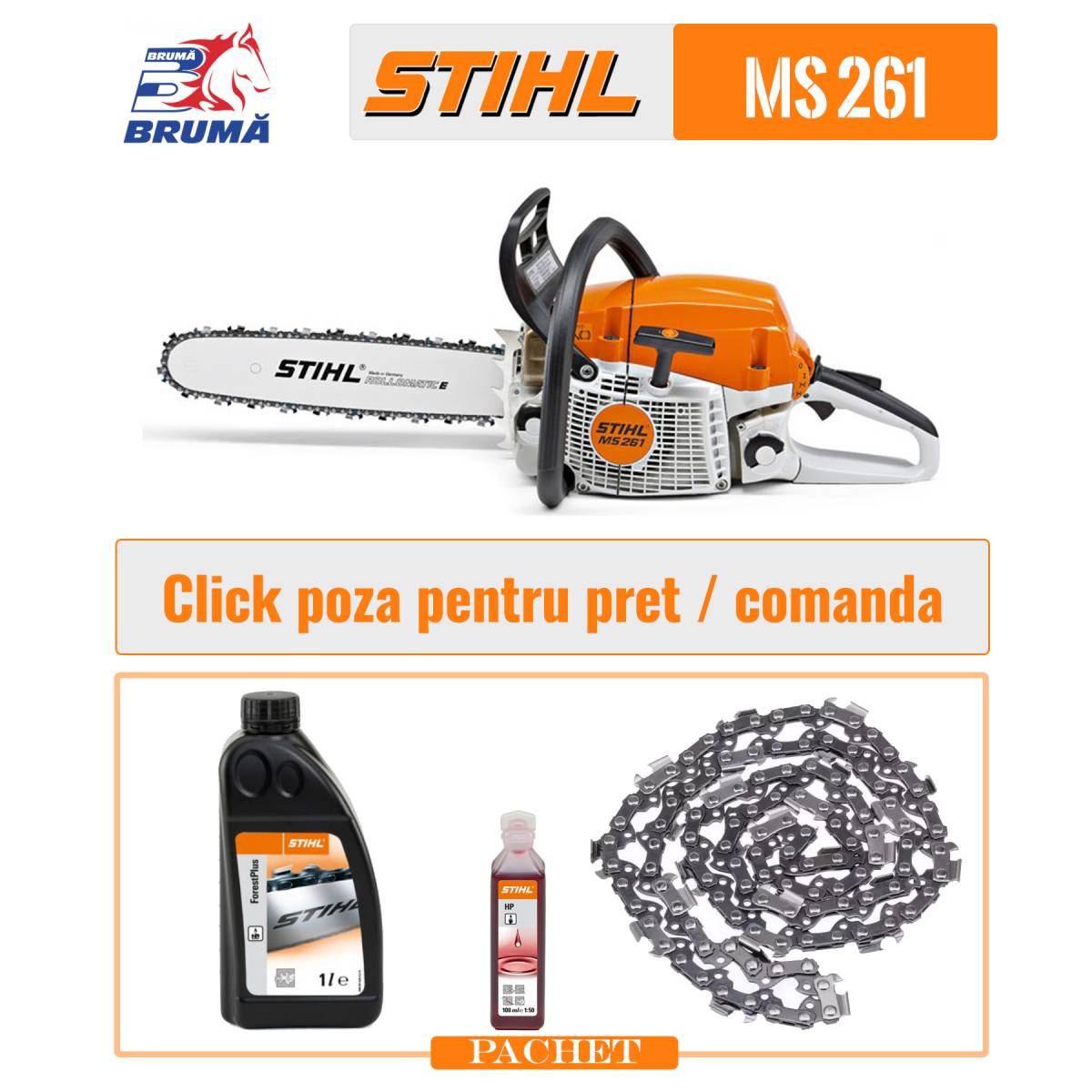 Motoferastrau Stihl MS 261 3.8 CP Profesional PKG