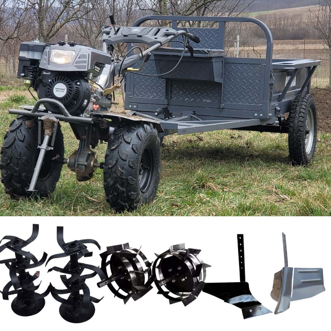 Motocultor BRUMA BR1000 benzina 8.5 CP roti ATV ACC2