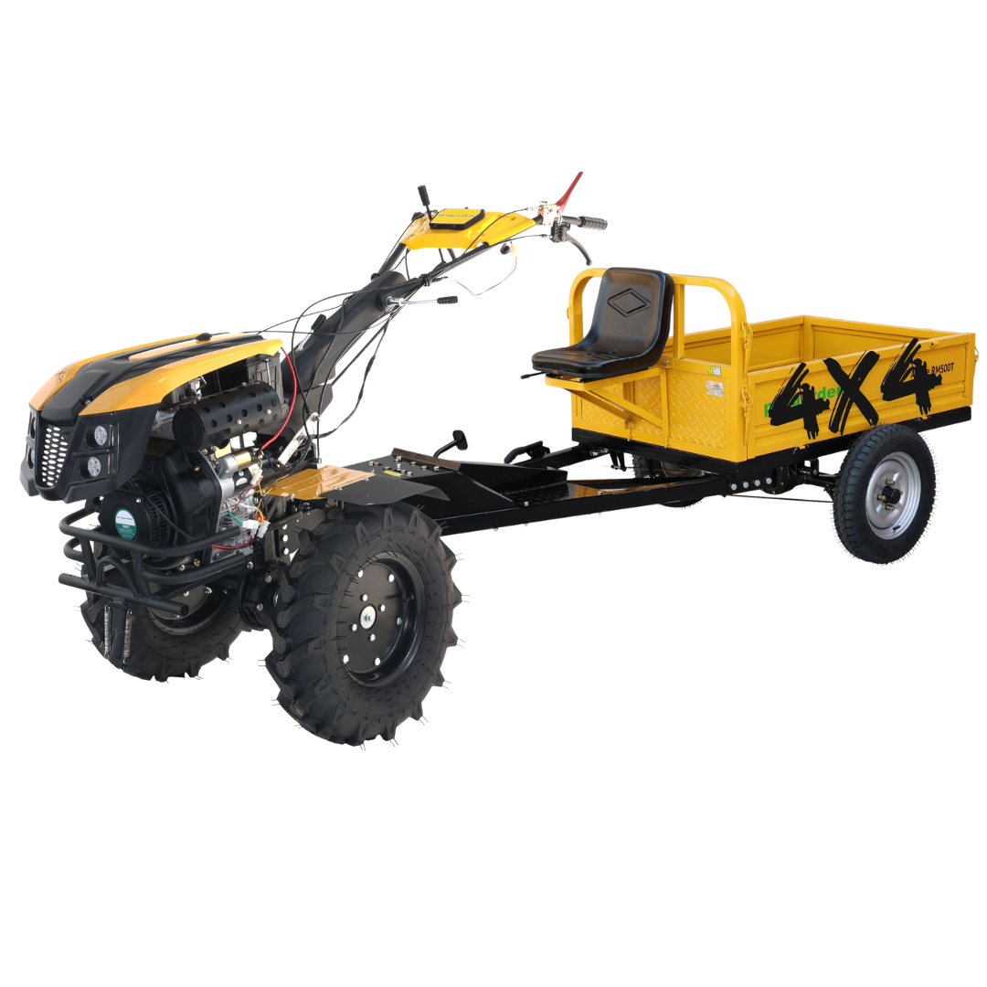 Motocultor 4x4 Campo 1273 Alpin diesel, 12CP, pornire electrica si remorca RM500T Alpine