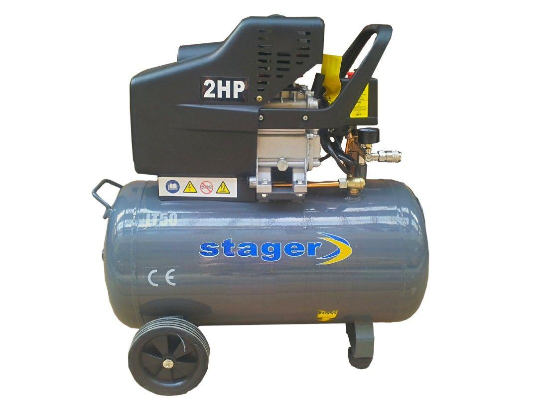 Compresor aer 50L Stager HM2050B, 8bar, 200L/min, monofazat, angrenare directa