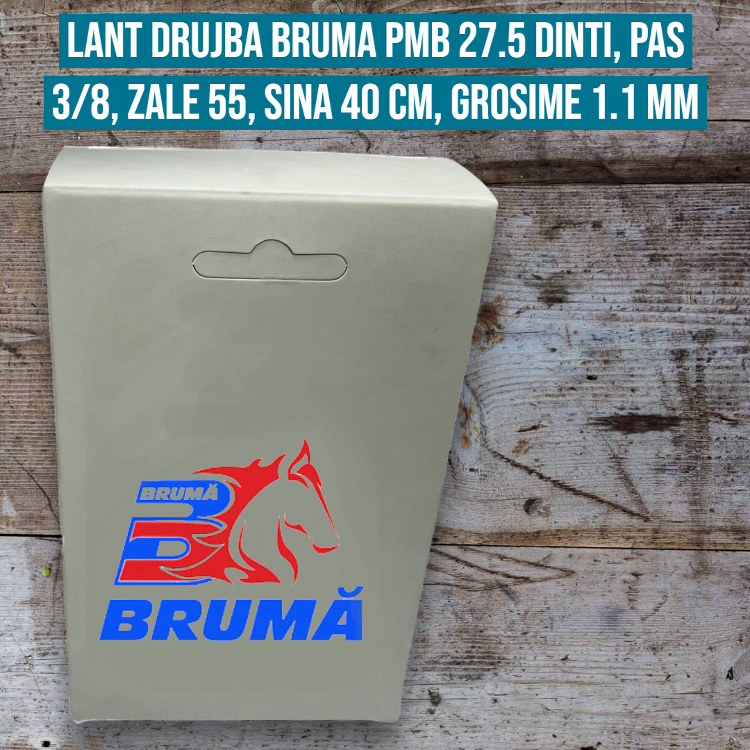 Lant drujba PMB 27.5 dinti, pas 3/8, zale 55, sina 40 cm, grosime 1.1 mm