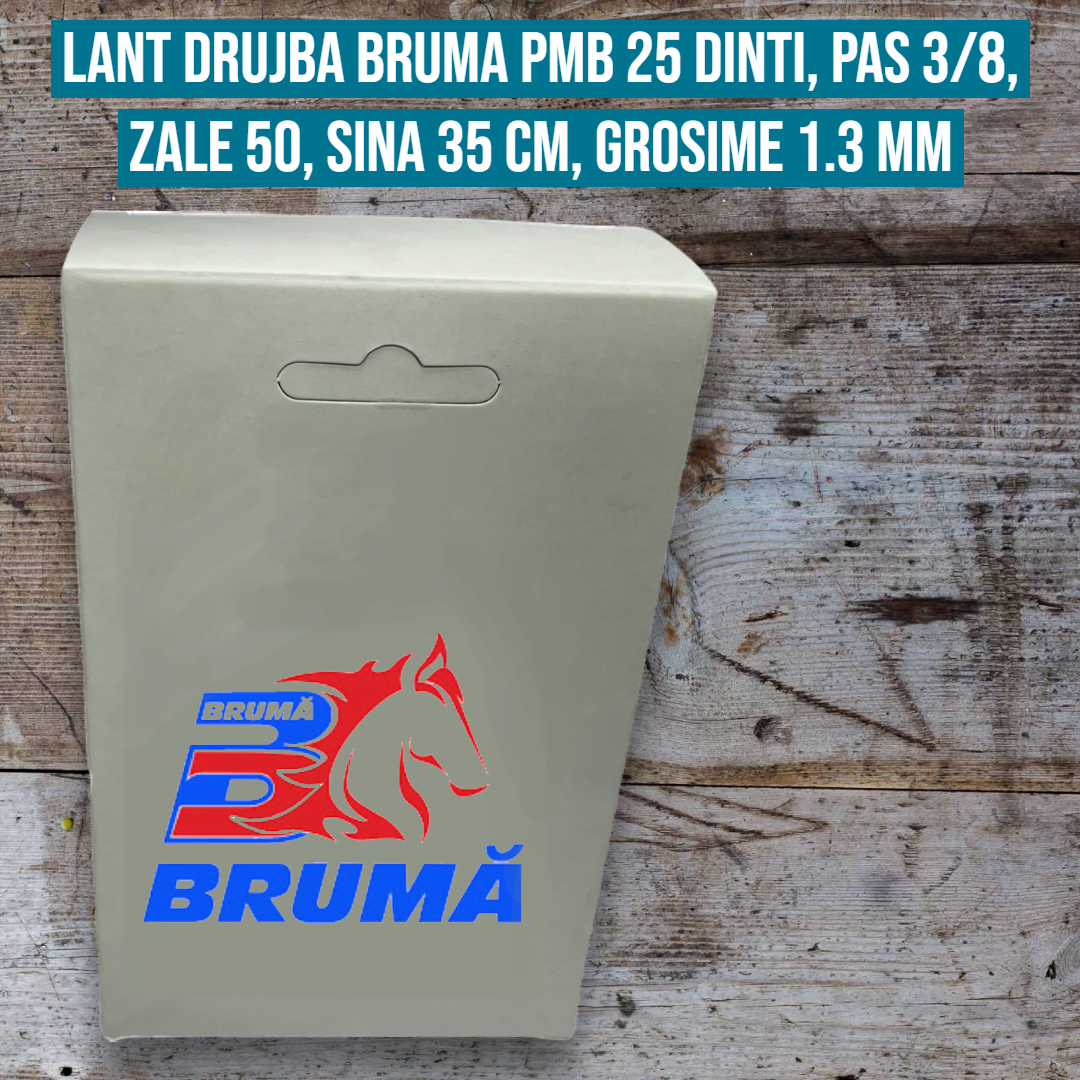 Lant drujba PMB 25 dinti, pas 3/8, zale 50, sina 35 cm, grosime 1.3 mm